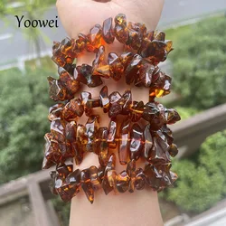 Irregular Amber Bracelet 100% Genuine Gift Unique Handmade Unisex Natural Baltic Real Floral Amber Healing Diy Jewelry Supplier