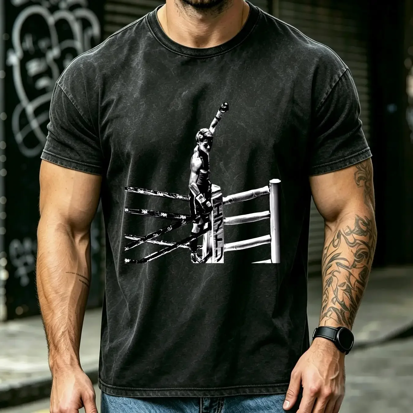 washed T Shirt Naoya Inoue Boxing Fan vintage Washed Unisex Stylish streetwear homme Top For Everyday Wear Versatile