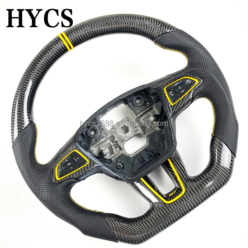 Auto Parts Forged Carbon Fiber Steering Wheel for Ford Focus MK3 ST RS Model Without airbags - view 6