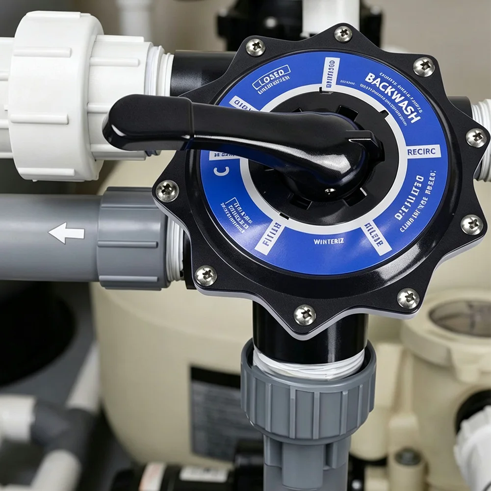 Swimming Pool Filtration System Swimming Pool Filtration 2-Inch Multi-Port Valve for top Cap 2-Inch Diameter Connection