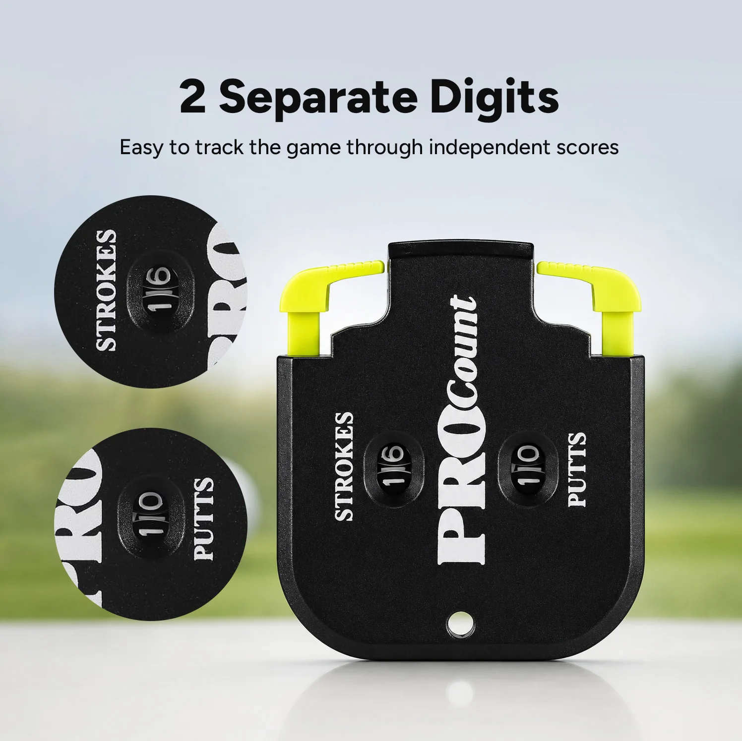 Golf Stroke & Putt Counter – 2-Digit ABS Scorekeeper, 1-99 Portable Tracker with Dial Reset & Lanyard, Outdoor Golf Scoring Tool