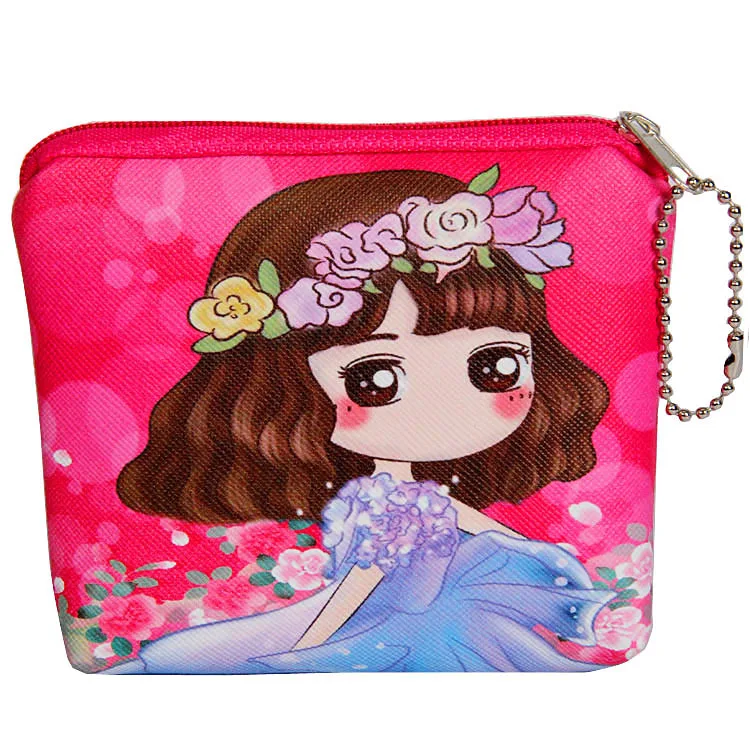 Dolls pattern Wallet Student Girls Short Wallet Card Bag Pocket Change Purse Cute Purse Clear Purse Small Pouch coin Mini Bag