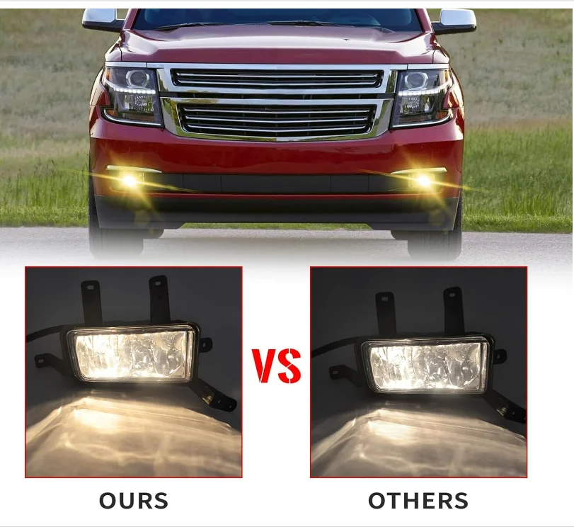 Fog Light Compatible with 2015 2016 2017 2018 2019 2020 Chevy Suburban Tahoe Front Bumper Fog Lamp with Switch and Wiring Kit
