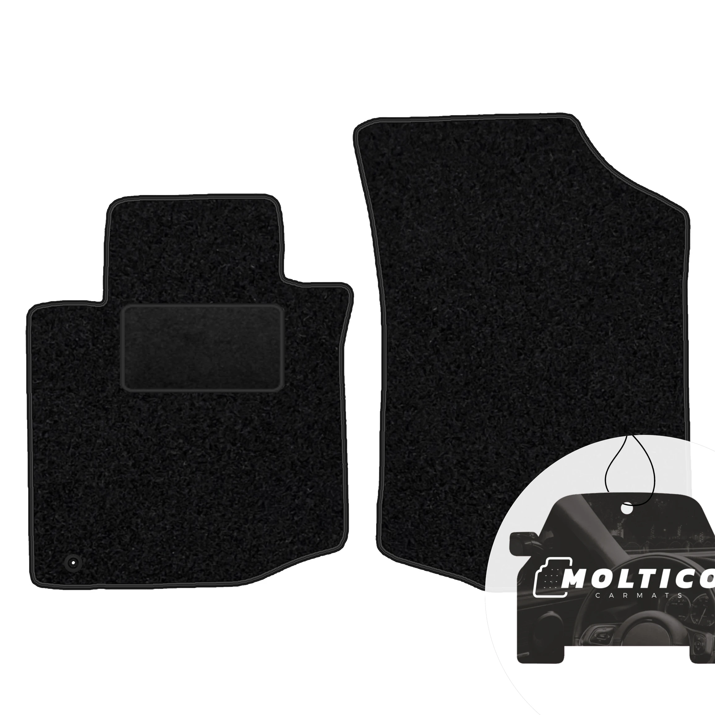 Velours vloermatten voorzijde met zwarte bies - Geschikt voor: Peugeot 107 2005-2014