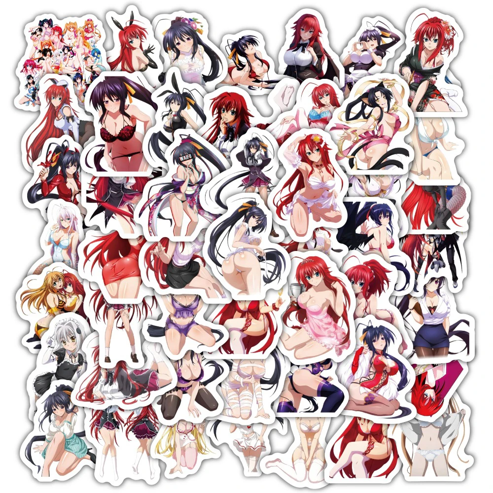 10/30/60 قطعة المدرسة الثانوية DxD أنيمي رياس جريموري ملصقات Himejima Akeno الكرتون فتاة ملصق حقيبة الكمبيوتر المحمول الهاتف الشارات ديكور