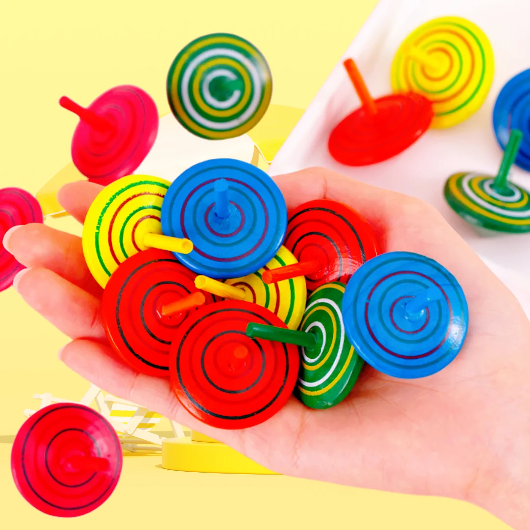 10-30 Pièces Jouets Gyroscopiques Mini en Bois Colorés, Cadeaux pour Enfants, Faveurs de Fête d'Anniversaire, Remplissage de Sac de Friandises Piñata, Jeu de Doigts