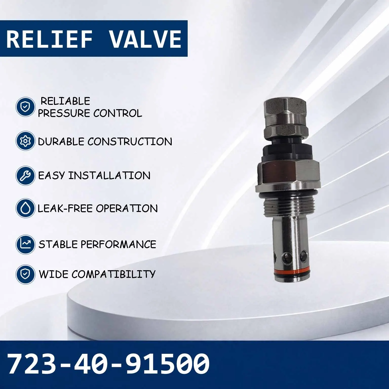 New Relief Valve 723-40-91500 For Komatsu PC200 PC300 PC400-7 PC400-8