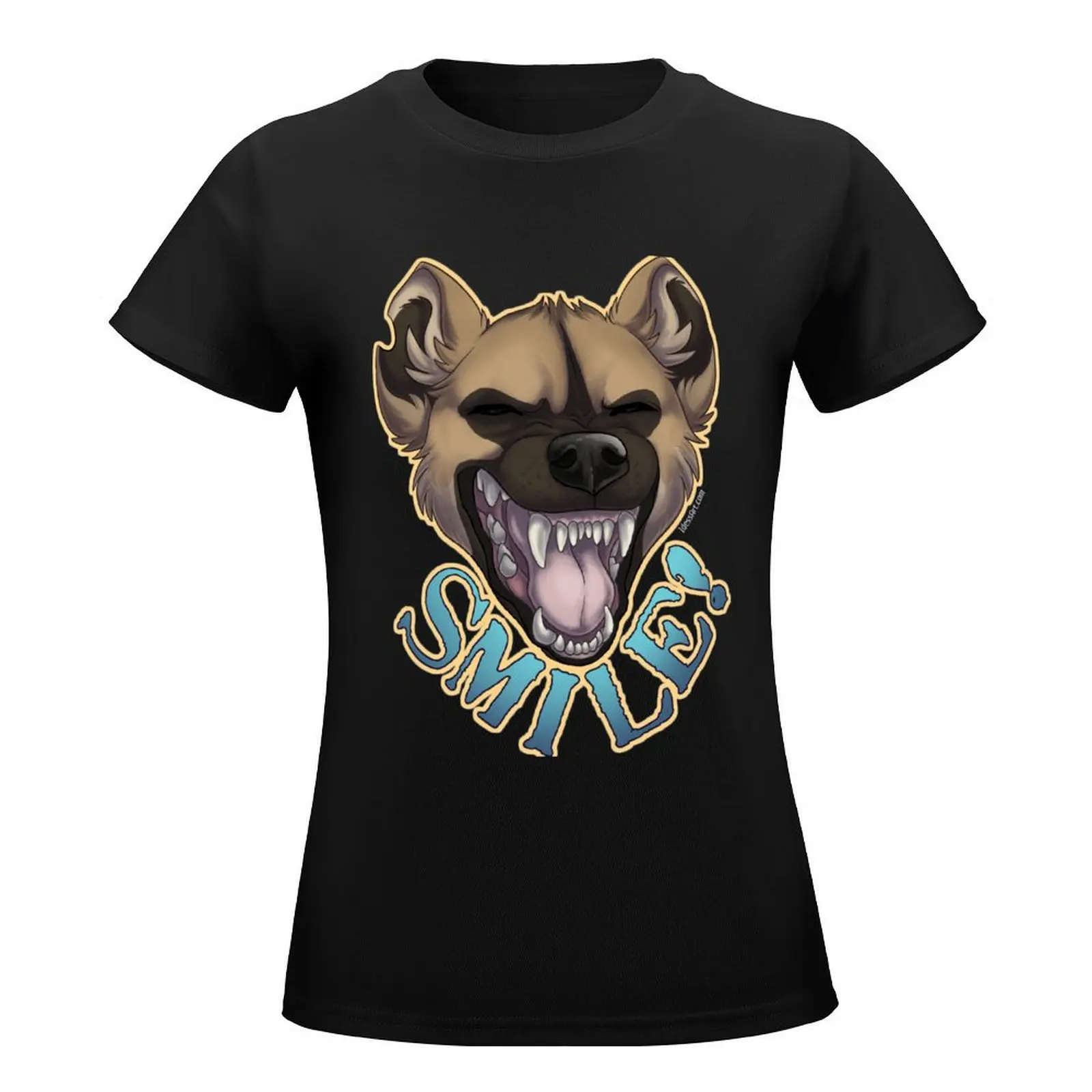 SMILE! Hyena T-Shirt plus size tops Aesthetic clothing t-shirt dress for Women plus size sexy