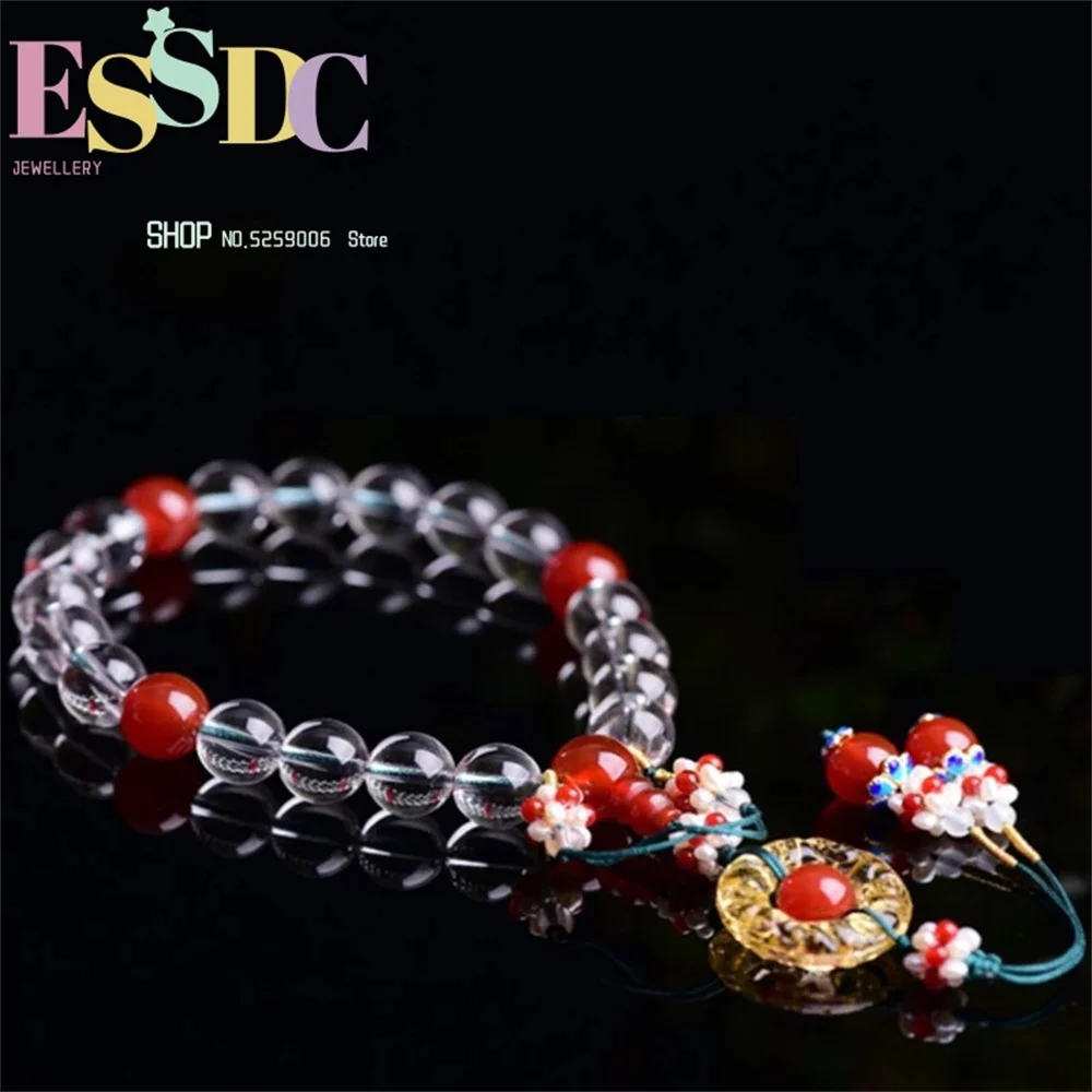 Qing Dynasty Same Style  of Queen Natural Clear Crystal 18 Eighteen Beads Prayer Bracelets Women's Accessories Wholesale Boutiqu