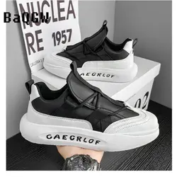 Men Fashion Running Shoes Designer Leather Patchwork Breathable Height Increased Platform Luxury Chunky Sneakers Loafers Shoes