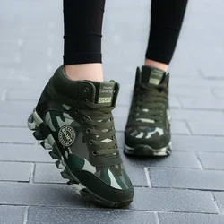 Zapatillas de deporte de camuflaje para mujer, zapatos casuales de lona con tacón oculto, Zapatillas altas con plataforma, zapatos deportivos de cuña para exteriores