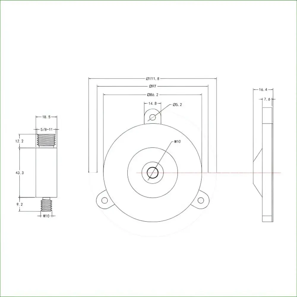Universal 5 8 Inch Thread GNSS Antenna Mount Non Magnetic Adhesive Base Support For Static Surveying Equipment