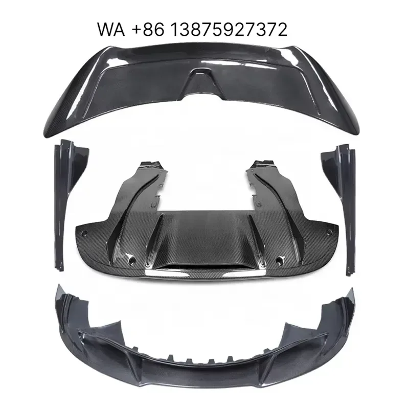 Wmwmnu for MXGET Upgrade V Style Carbon Fiber Body Kit for 720s Front Lip Rear Spoiler Side Skirt Rear Lip Diffusers