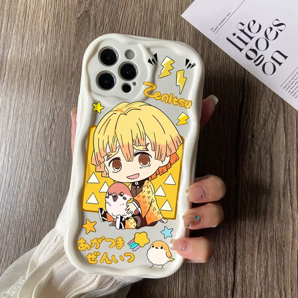 Demon Slayer Nezuko Phone Case for Xiaomi Redmi Note 13 12 12S 11 11S 10 9 8 Pro Plus A3 13C 12C 10C 9C 4G 5G Creamy Wave Cover