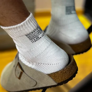Punk Heren Katoenen Low Cut Sokken Brief Zomer Ademende Crew Sokken Sport Hardlopen Antislip Japanse Dikke Naalden Enkelsokken