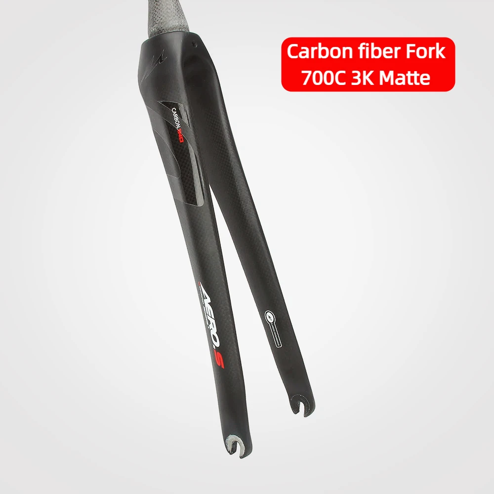 

Ullicyc Carbon fiber Gabel Horquilla delantera Road Cycling fork 700C 2Type Fork，1-1/8 V Brake Quick Release 3K Matte Finish