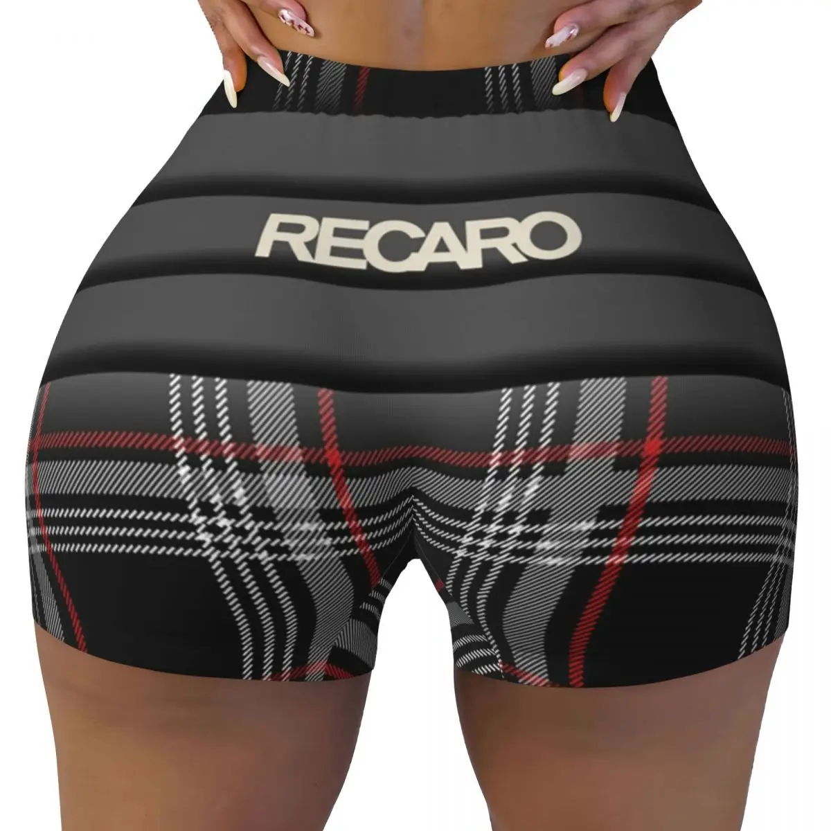 Custom Recaros Biker Running Workout Shorts Women's Gym Athletic Yoga Shorts