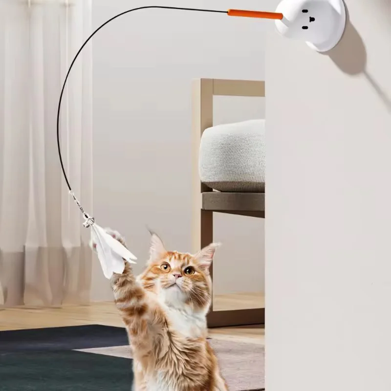 Selbstamusement-Katzen-Badminton-Stick, bissfest, abnehmbar, neckender Katzen-Stick mit Bällen, interaktives Katzenspielzeug, Heimtierbedarf