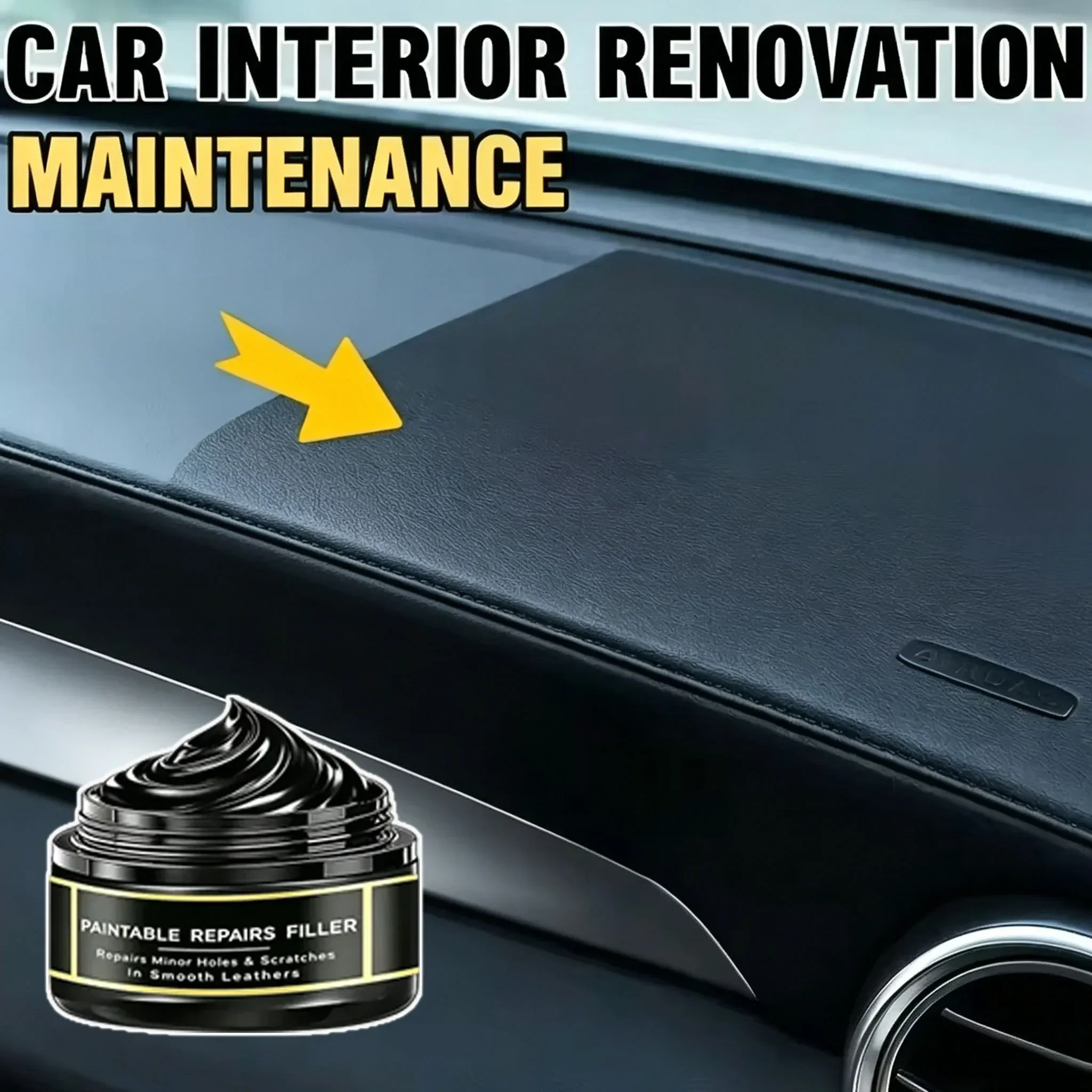 Acondicionador para el cuidado del interior del coche, para cuero, goma, plástico, restauración de superficies desgastad