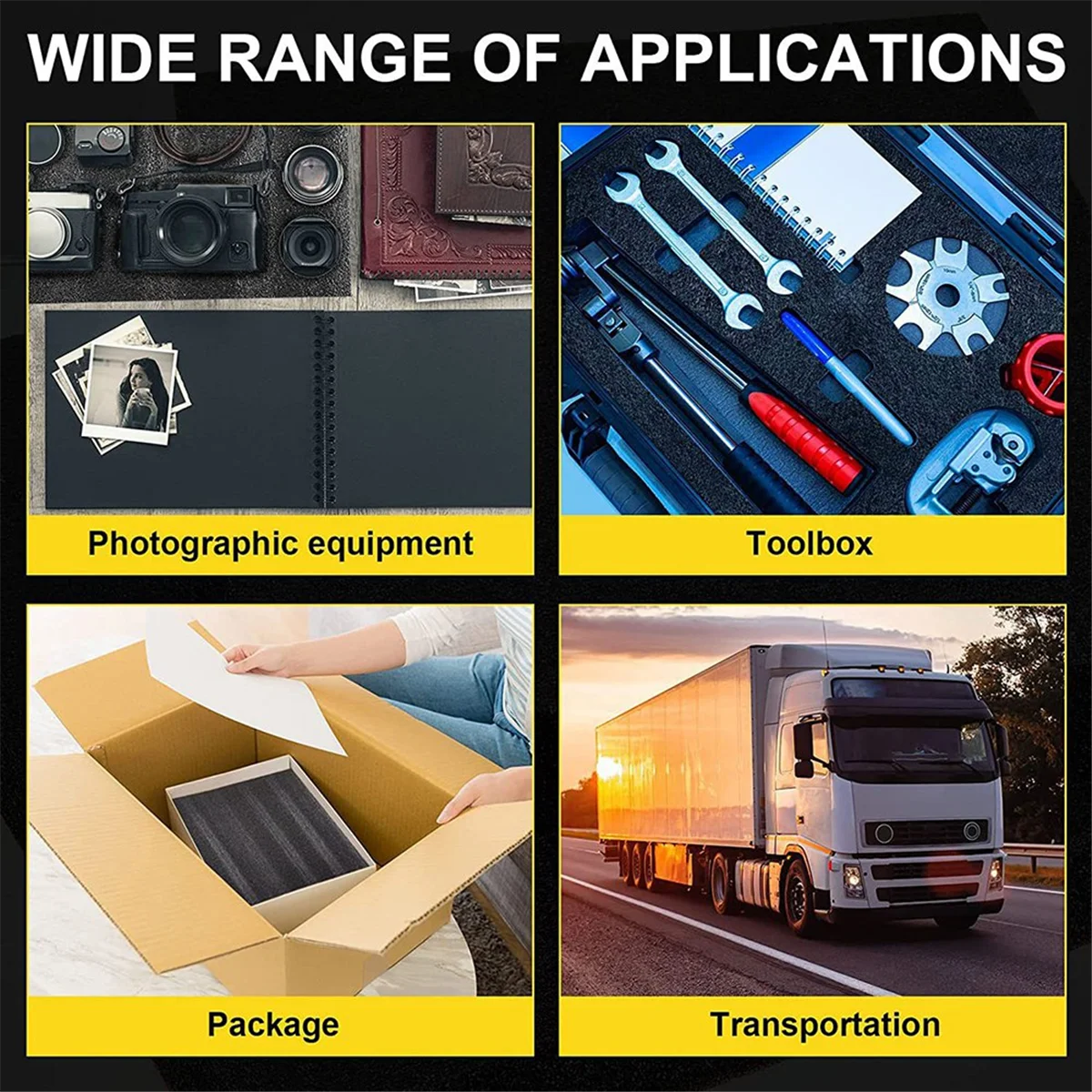 AT77 2 упаковки полиуретанового пенопласта — пенопластовые вставки 16 x 12 x 2 дюйма для чехлов — упаковочные пенопластовые подушечки для ящика для инструментов, хранения камеры