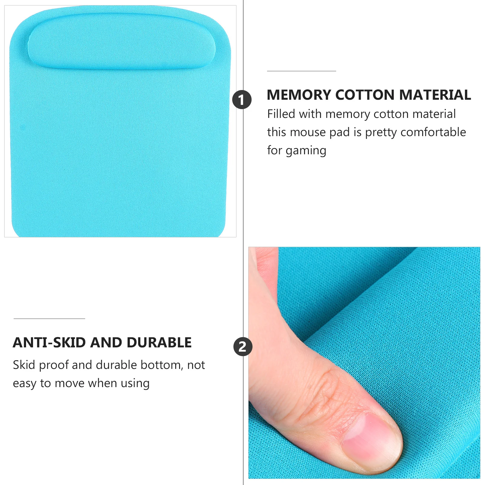 

Memory Cotton Wrist Rest Mouse Pad Ergonomic Support for Office Gamers Students Teachers Stress Relief Mouse Pad