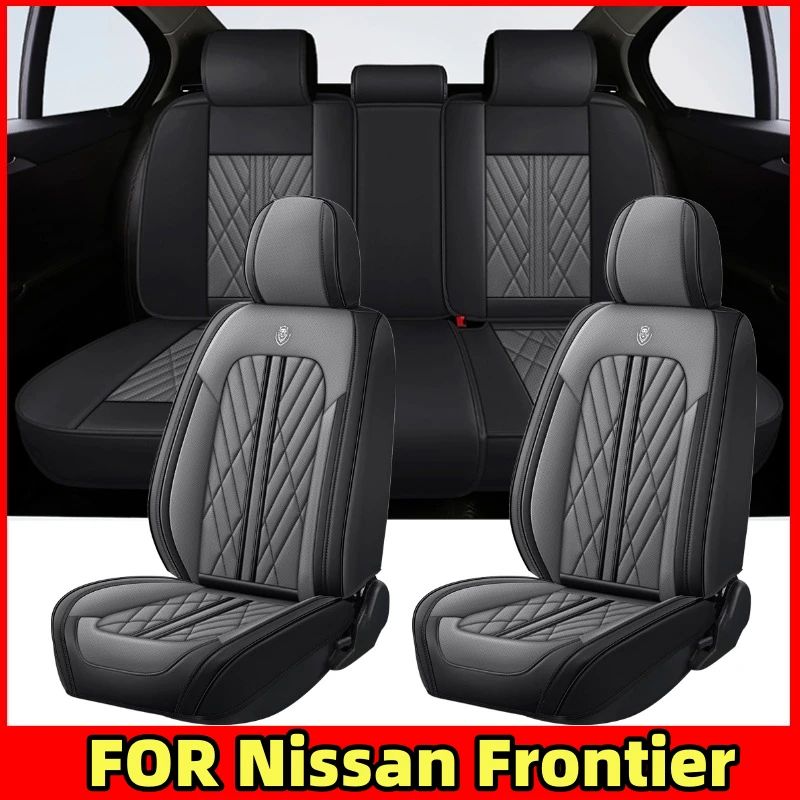 

Чехол на автомобильное сиденье для Nissan Frontier, водонепроницаемый чехол из искусственной кожи, мягкий, водонепроницаемый, износостойкий, полный набор из 5-местных сидений