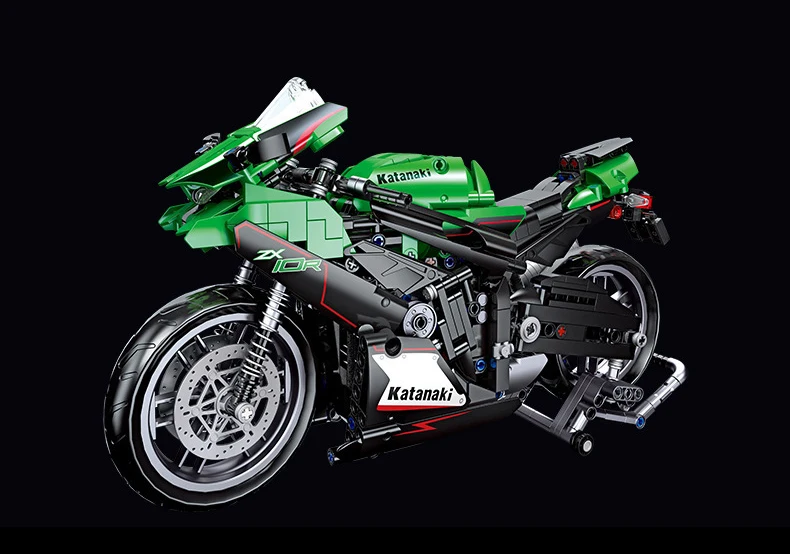 Technischer 1:14 Motorrad-Baustein Japan ZX-10R Motorrad-Konstruktionsmodell Bausteine Motorrad-Spielzeug Sammlung für Geschenke – Detail 6