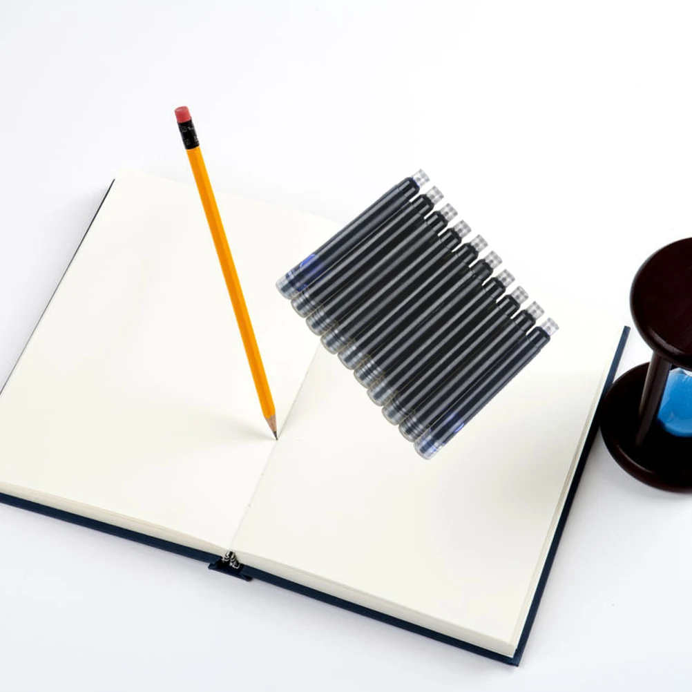 

10Pcs Steel Nib Ink Cartridge Refills Blue Drying Smear Resistant Archival Safe for Fountain Pens Writing Office