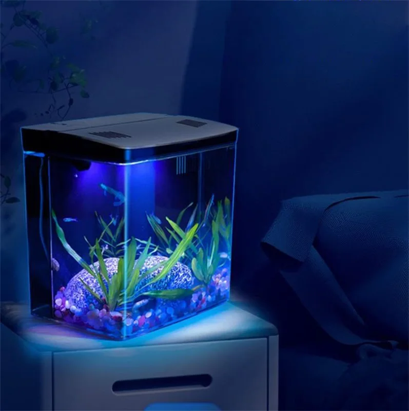 アクリル製小型水槽-デスクトッププラスチック-usb-ハロウィン水槽＆アクセサリー-プラスチック製養魚場タンク
