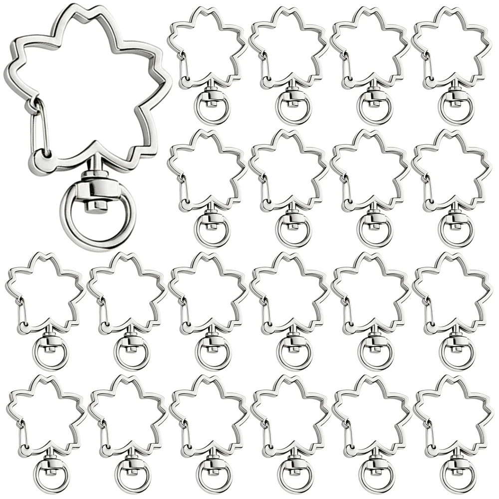 10/20/40/60Pcs Flower Swivel Clasp Hooks Metal Lobster Claw Clasp Keychains Snap Key Chain Lanyard Clip for DIY Accessories Gift