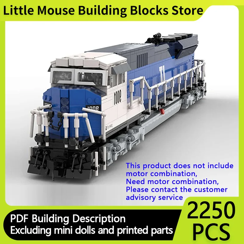 

City Car Model MOC Building Bricks SD90/43MAC Diesel Locomotive Modular Technology Assemble Children Toys Suit Gifts Holiday