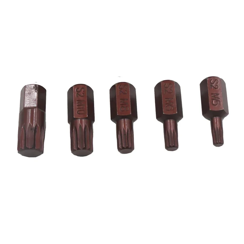 5pcs 30mm Length Star Screwdriver Bits Alloy Steel Screw Driver 10mm Hex Shank Screwdriver Head For Impact Screwdriver M5