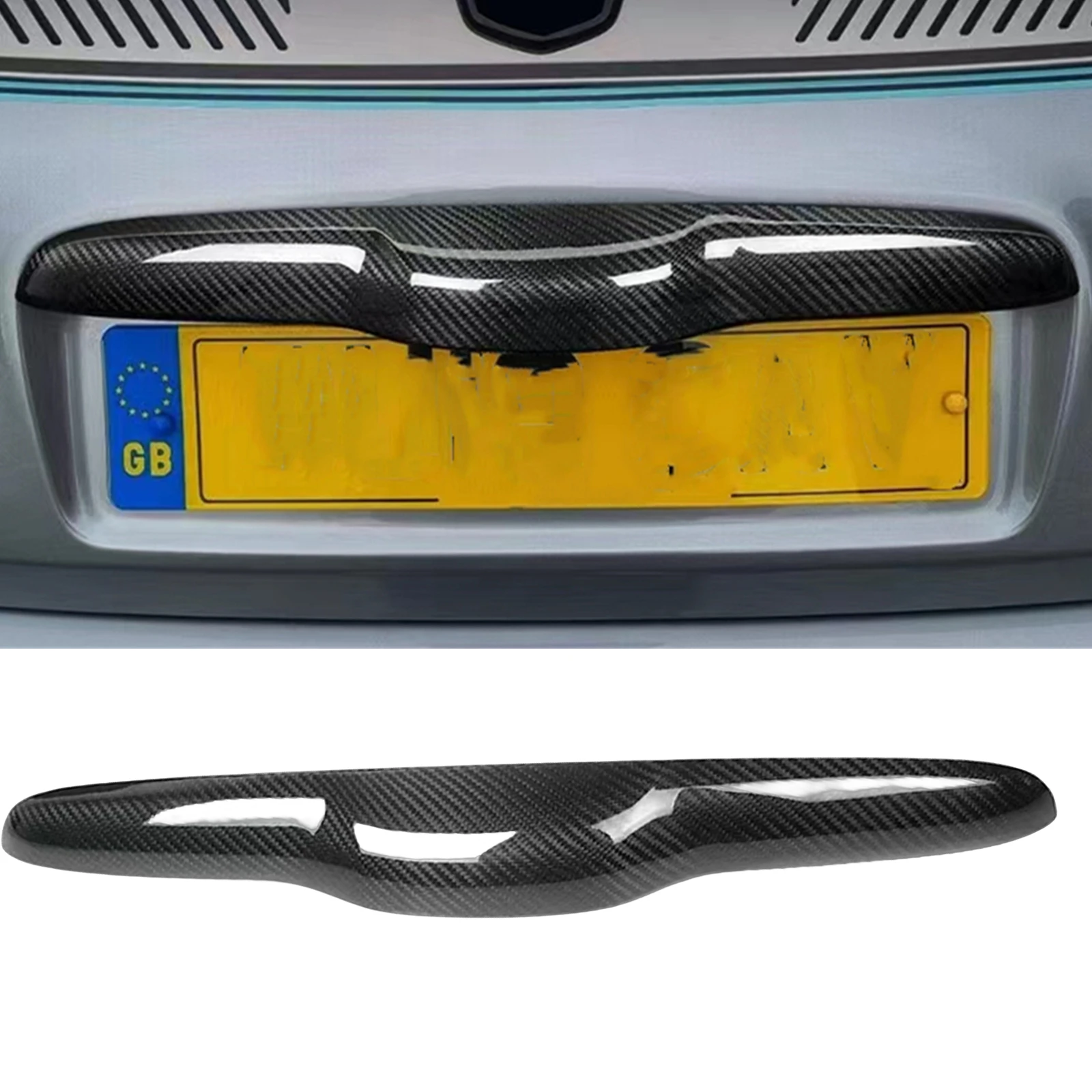 Pop For Fiat 500 Abarth 595 2011-2023 Real Carbon Fiber Rear Trunk Lid Tailgate Tail Door Handle Cover Trim Decorative Cap Prote