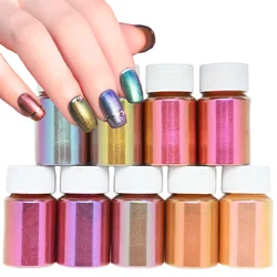 10g Mirror Chameleons Nail Powder 9Colors Resin Pigment Glitter Dust Bulk Magic Discolored Pearlescent for DIY nail glitter*-DH2