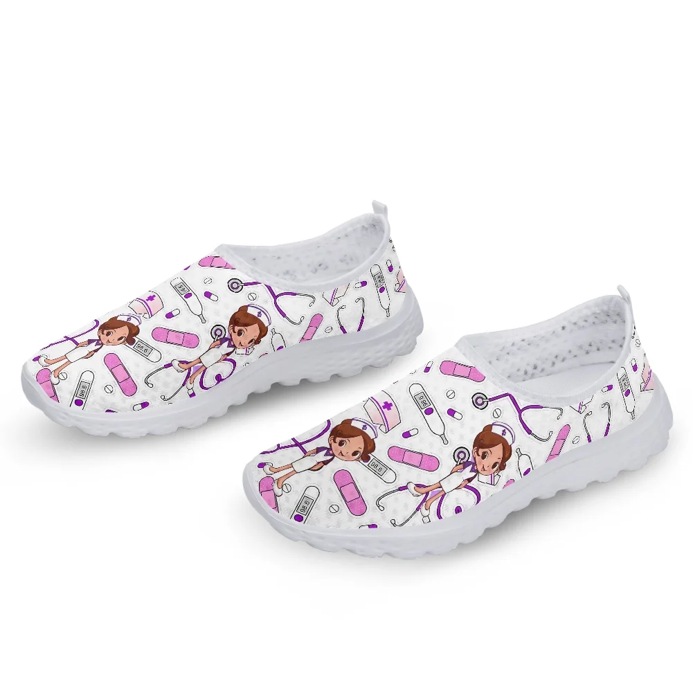 INSTANTARTS Women's Shoes Breathable Nurse Flats Sneaker Ladies Shoes Cartoon Surgical Fairy Brand Design Summer Female Shoes