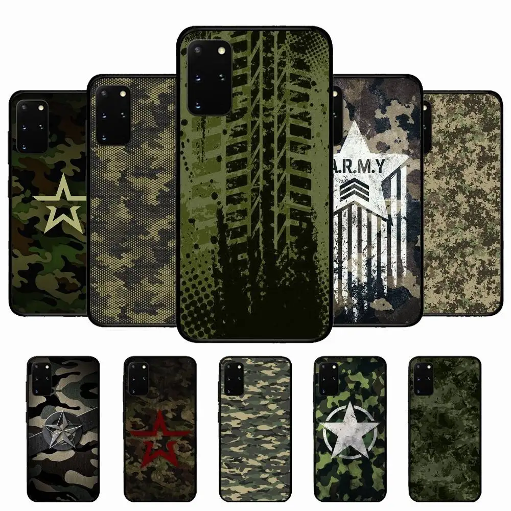 Camouflage Camo Military Army Phone Case For Samsung S 24 Fe 25 Ultra Plus 20 Lite 21 30 22 23 24 22 Ultra 5G Fundas