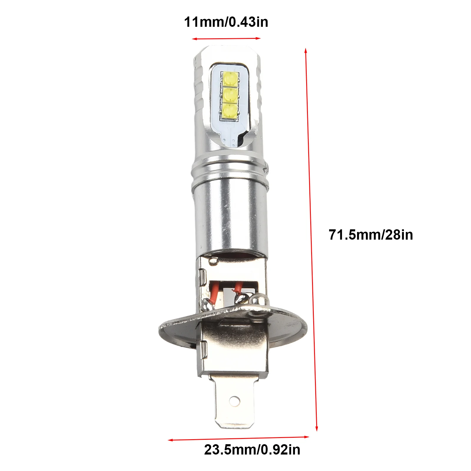 

6 LEDs/bulb H1 LED Bulbs 6000K Application Bulb Kit Left Metal Right Super Bright White Easy Installation Front