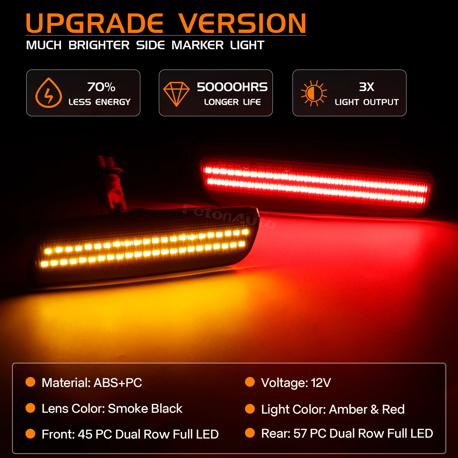 LED Amber Red Blink Side Marker Lights Front Rear Blinker Fender Lamp For 2000-2005 Lexus IS300
