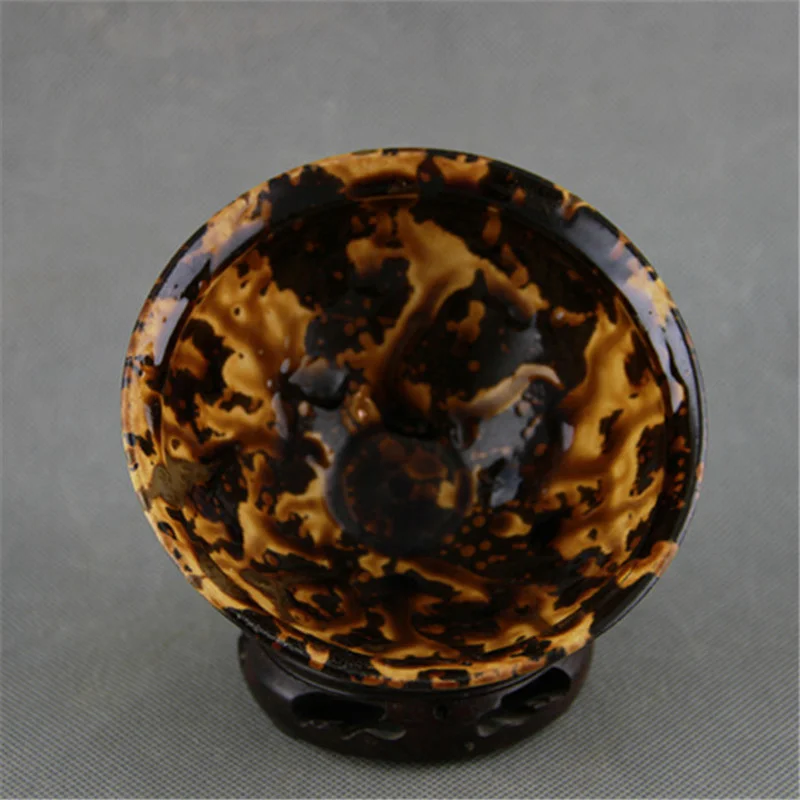 Chinese Vintage Song Kiln Porcelain Tortoise-shell Glaze Bowl Teabowl Teacup