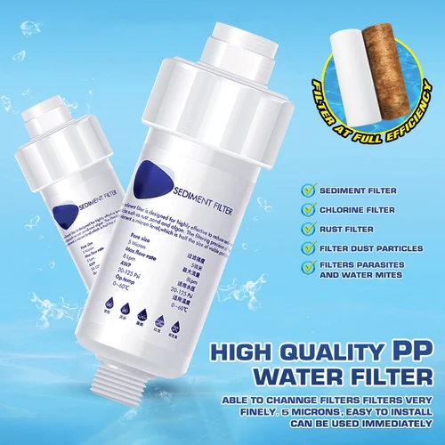 Imagen 2 del producto Filtro de algodón PP reemplazable, purificador de agua para el hogar, lavadora, filtro de inodoro, cabezal de ducha, prefiltro pequeño