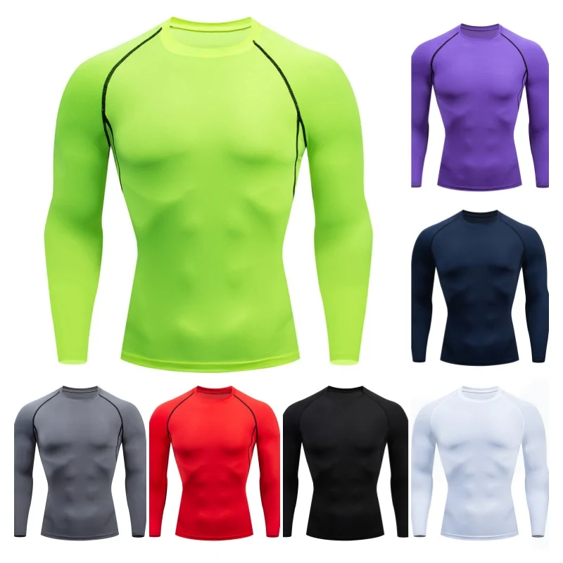 

Dry Fit Men'S High Quality MMA Fitness Gym Sports T-Shirt Jogging Running Shirt Compression Breathable Rashguard Comprehensive