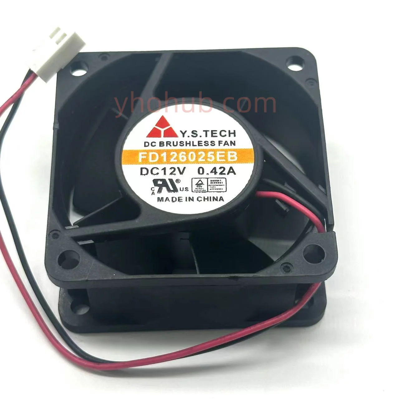 Y.S TECH FD126025EB DC 12V 0.42A 60x60x25mm 2-Wire Server Cooling Fan