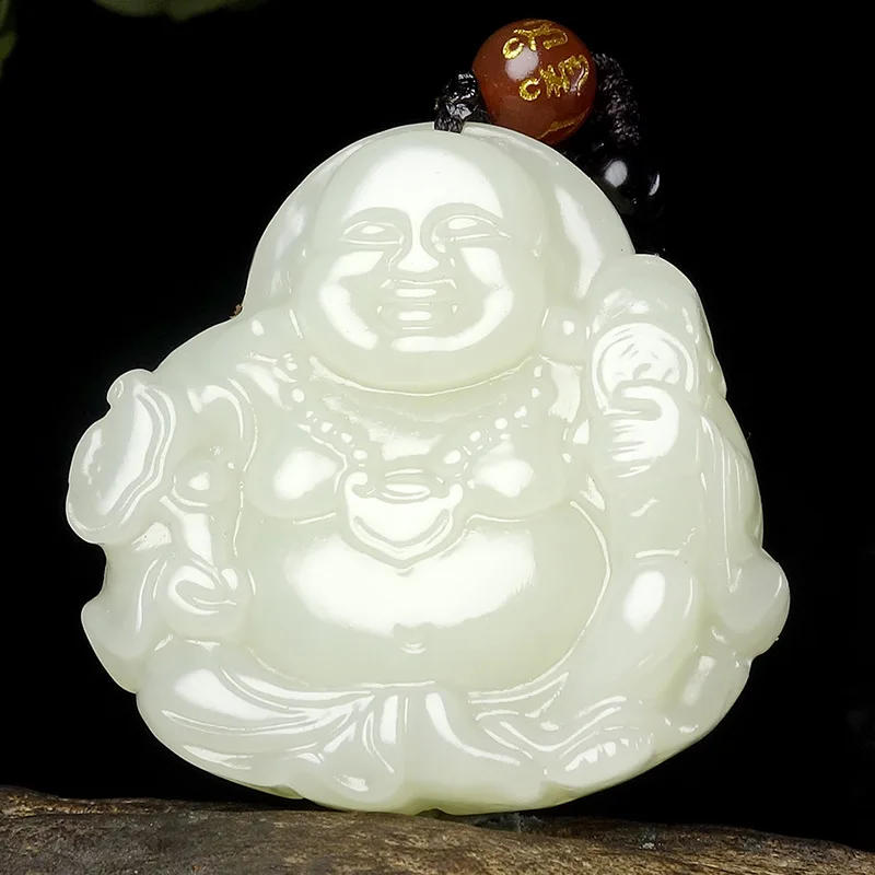 

Ювелирные изделия из натурального нефрита Хэтянь, нефрит, смеющийся Будда, Руйи, деньги, Будда, нефритовый кулон