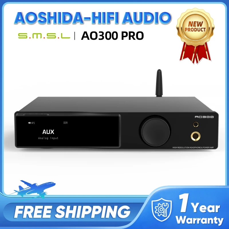 SMSL AO300 PRO Power Amplifier Headphone AMP Decoder MA5332MS MQA-CD Audio DAC XMOS XU-316 2.1 HIFI CS43131 Earphone Amplifier