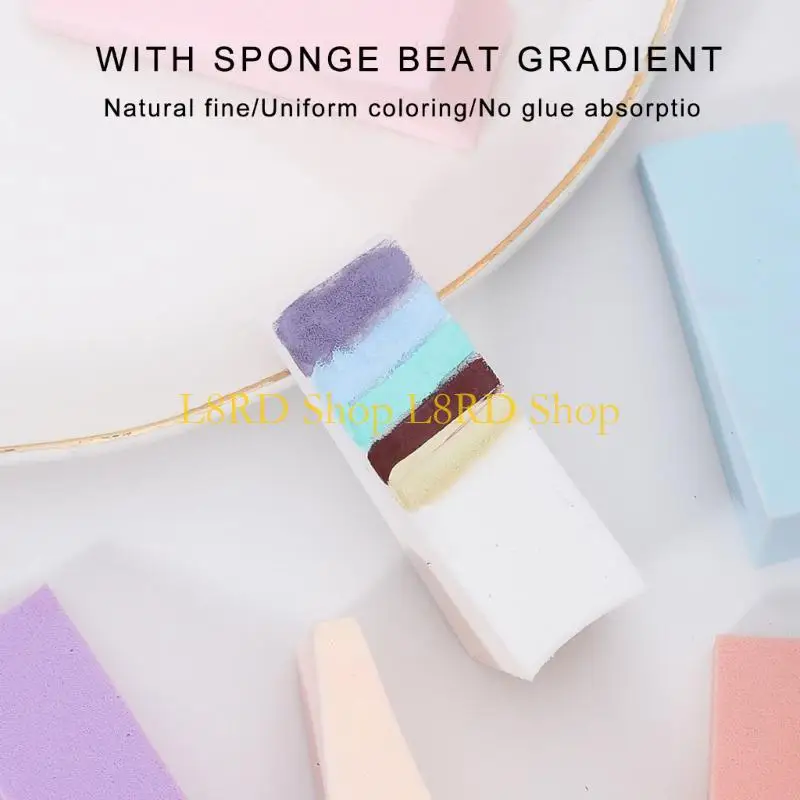 L8RD 8Pcs Art Sponges for Stamping Gel Triangled Shaped Precise Application