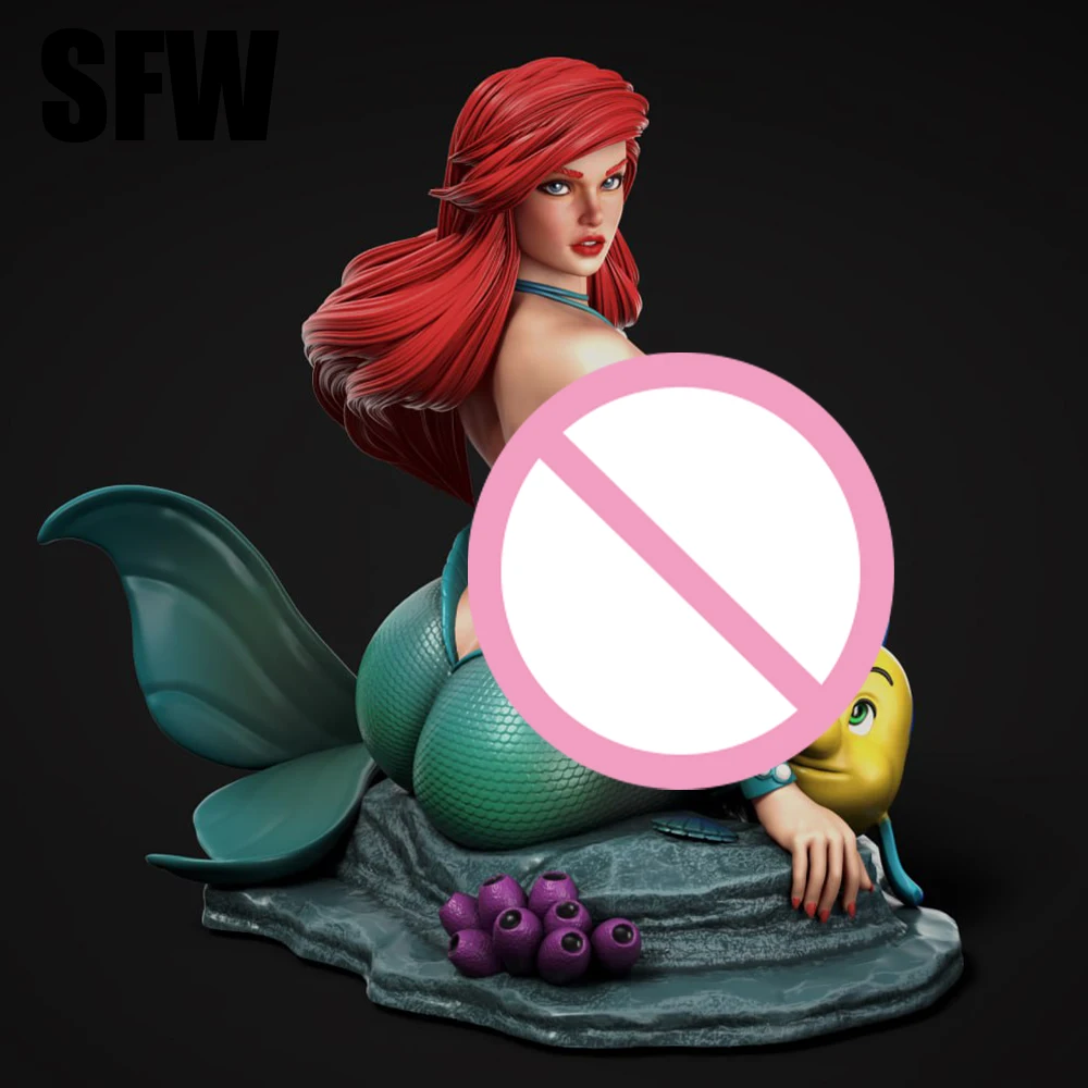 1/24 Belle mermaid merman NSFW Resin Figurine Toy Unpainted GK Doll Unassembled 3D Print Assembly Miniature Reduction Statue Toy