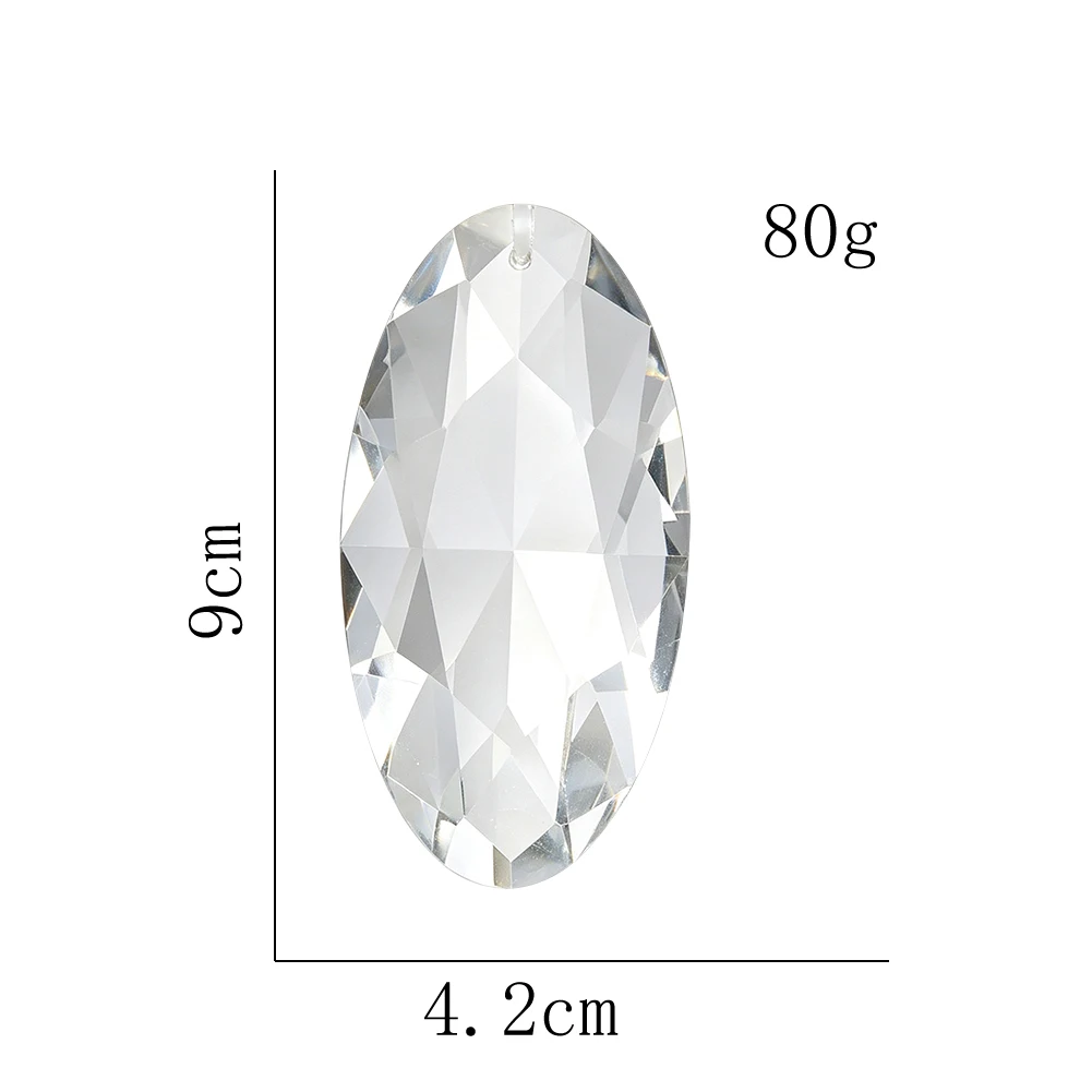 Oval Faceted Crystal Suncatcher Prism AB Clear Glass Pendant Rainbow Maker Window Hanging Home Garden Wedding Decor Ornament