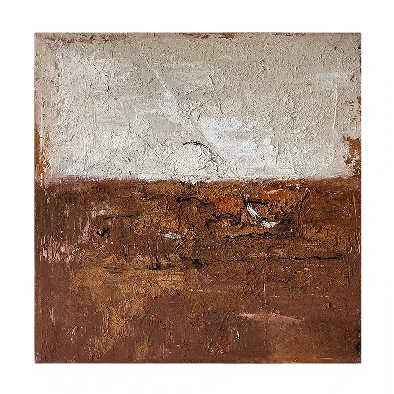 Pure hand-painted living room wabi-sabi abstract texture oil painting