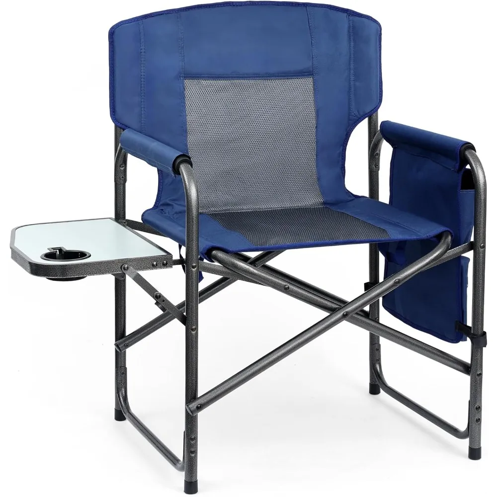 

Directors Chair, Camping Chairs for Adults,Heavy Duty Camping Chairs with Side Table, Lawn Chairs with Side Pockets Carry Straps