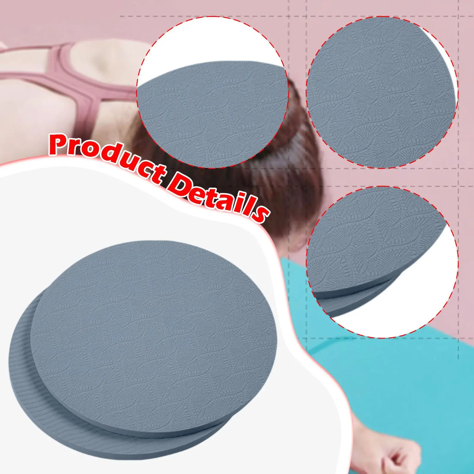 قطعتان من وسادات اليوغا للركوع مقاس 7 × 0.4 بوصة ملحقات وسادة التمرين المضادة للانزلاق للياقة البدنية المنزلية #1